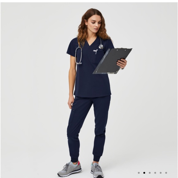 FIGS navy Catarina scrub top - Picture 2 of 4